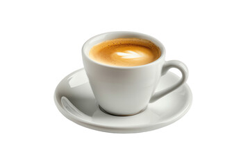 Isolated coffee cup on a white background, perfect for your morning caffeine boost at breakfast in a cozy cafe