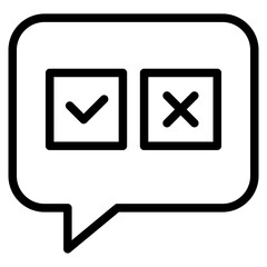 Approval and Rejection Speech Bubble icon 