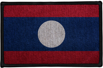 embroidered country flag sewn patch of  LAOS