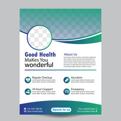 Medical Business Flyer Layout, Professional health care and medical roll up design, printing, Vector Design, Medical Flyer Designee for business Medical Poster Designee. Medical Flyer Designee