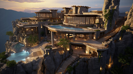 Falcons Nest Resort A luxury resort perched atop a freedom - obrazy, fototapety, plakaty