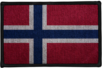 Fototapeta premium embroidered sewn patch flag of NORWAY