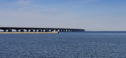 Fototapeta na wymiar Storebaelt Bridge in Denmark