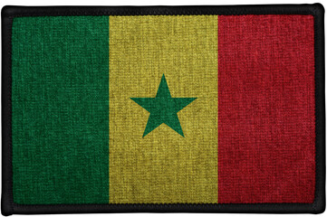 embroidered sewn patch flag of SENEGAL - obrazy, fototapety, plakaty