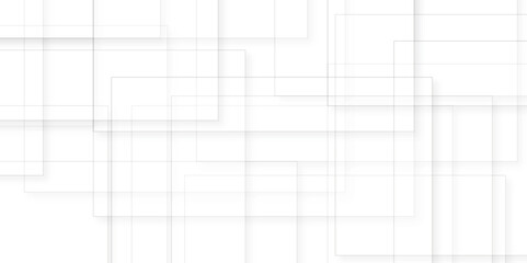 Modern Abstract white background design with layers of textured white transparent material in triangle and squares shapes. White color technology concept geometric line vector background.