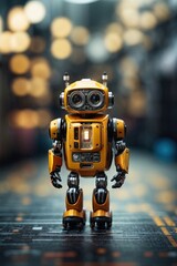 AI-Generated Photorealistic Mini Repairing Computer Bot - Cute Digital Artwork