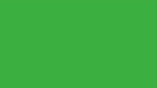 Animation loop video line moving on green screen background 