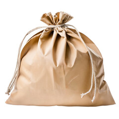 Crumpled paper bag isolated on white background. Used paper bag.
