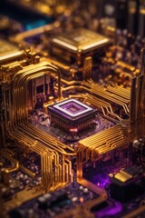 AI-Generated Amethyst Labyrinth Processor Concept - Digital Artwork