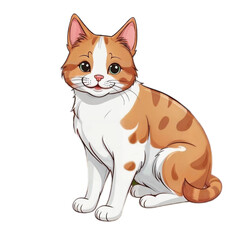 Cat cartoon on transparent background.