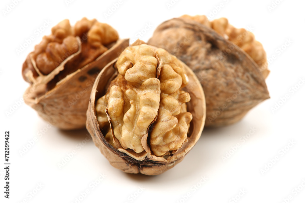 Wall mural walnuts on a white background - Wall murals