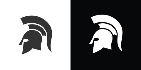 spartan helmet on black white 