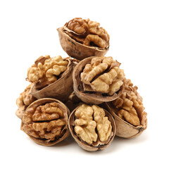 walnuts on a white background