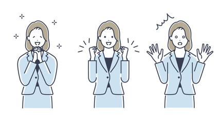 スーツを着た女性のベクターイラスト素材