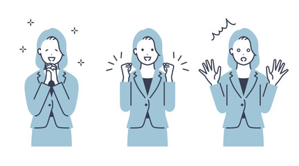 スーツを着た女性のベクターイラスト素材