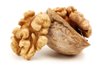 walnuts on a white background