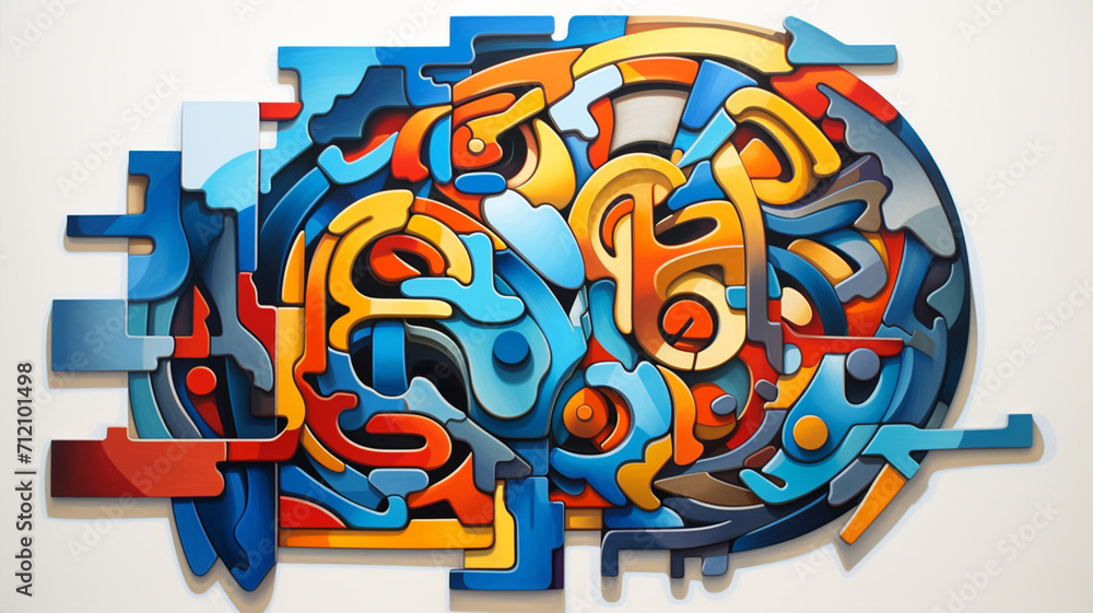 Wall mural geometric abstract puzzle master an abstract geometry element