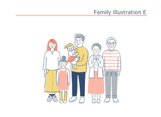 笑顔の家族　全身　E