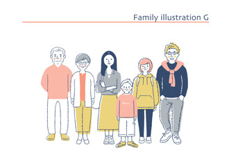 笑顔の家族　全身　G
