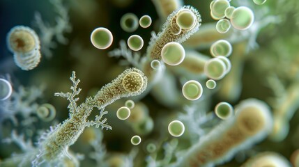 Bacillus subtilis var niger spores - obrazy, fototapety, plakaty