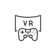 VR Gaming Controller line icon
