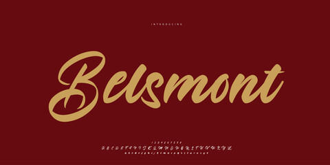 Abstract Fashion font alphabet. Minimal modern urban fonts for logo, brand etc. Typography Calligraphy typeface uppercase lowercase and number. vector illustration
