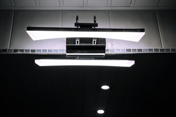 LED light above the bathroom mirror