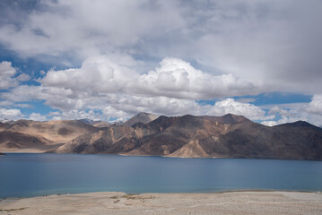 Pangong Tso or Pangong Lake is an endorheic lake spanning eastern Ladakh and West Tibet 