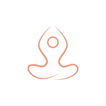 yoga position logo design vector image