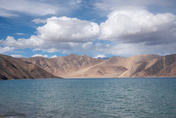 Fototapeta na wymiar Pangong Tso or Pangong Lake is an endorheic lake spanning eastern Ladakh and West Tibet 