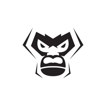 gorilla face logo design vector image