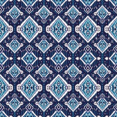 seamless pattern with shapes on navy blue background,