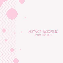 Pastel Pink Wavy Pixel Lines with Circles Drop on white Background