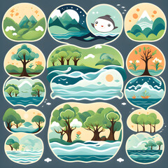 Fototapeta na wymiar Celebrating world water day in 2024 illustration