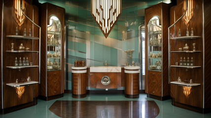 Art Deco Pharmacy An elegant Art Deco style pharmacy medicine