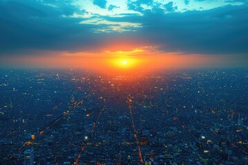 a city lit up at night professional photography