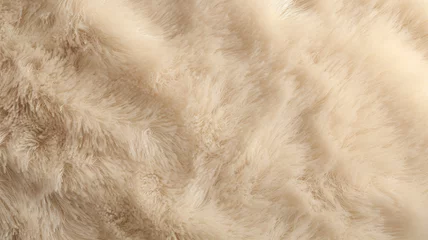Fotobehang beige plush fabric texture background © Yuwarin