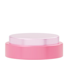 3D Pink Round Podium Showcase