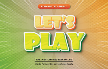 3D style lets play text effect, editable