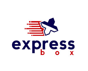 express box initials x logo design template