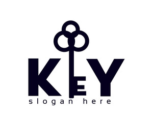 creative key font logo design template