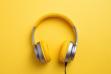 Fototapeta na wymiar Book featuring yellow headphones