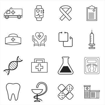 Digital healthcare and telemedicine editable stroke outline icons set isolated on white background flat vector illustration. Pixel perfect.