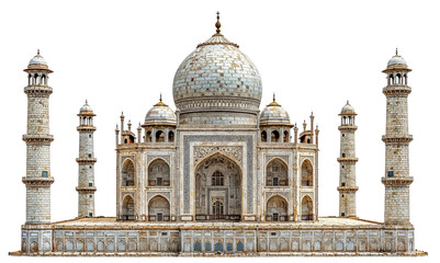 Obraz premium Taj mahal agra uttar pradesh isolated on white transparent background. PNG 