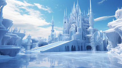 Obraz premium Ice Castle Beauty Palace An ice castlethemed beauty magic