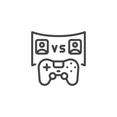 VR Gaming Competition line icon