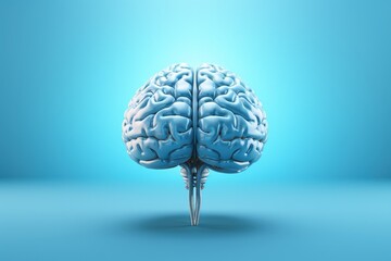 Human intelligence represented by a brain on a blue background
