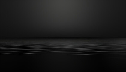 black background with waves over the sea futuristic minimalism black grey linear perspective