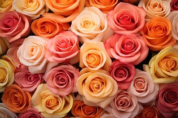Origin of pink orange and peach roses