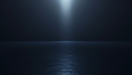 Obraz premium dark blue background with waves over the sea futuristic minimalism light from above